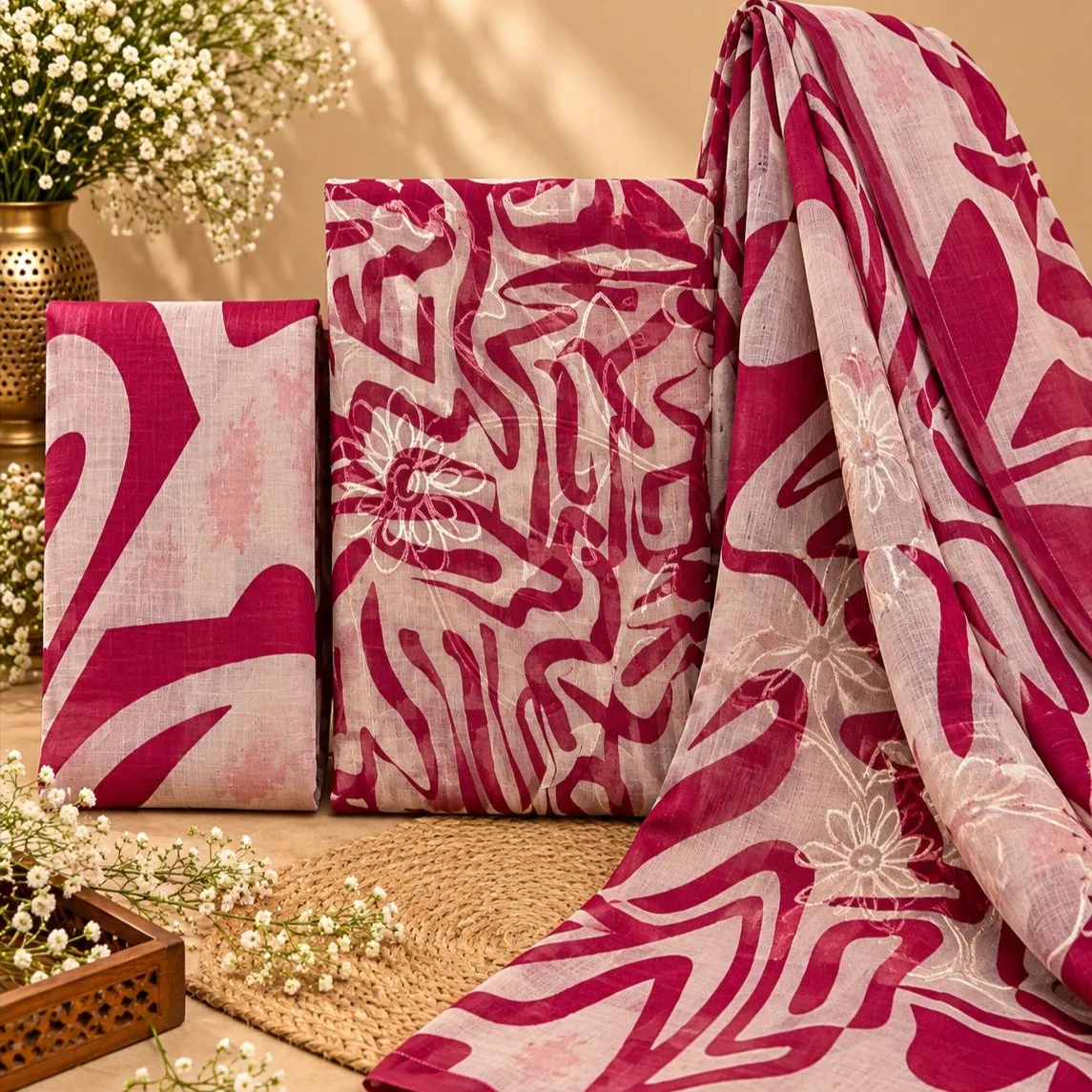 Handloom Ikkat Suit Set with Kota Doria Dupatta